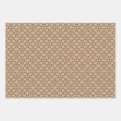 コーヒーカラー幾何学模様No6 ラッピングペーパーシート (正面3)