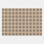 コーヒーカラー幾何学模様No6 ラッピングペーパーシート (正面)
