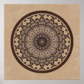 コーヒーカラー抽象芸術曼荼羅 ポスター (正面)