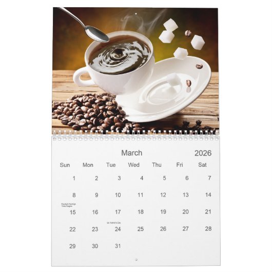 コーヒーカレンダー |いつもコーヒーの時間だ カレンダー (3月 2026)