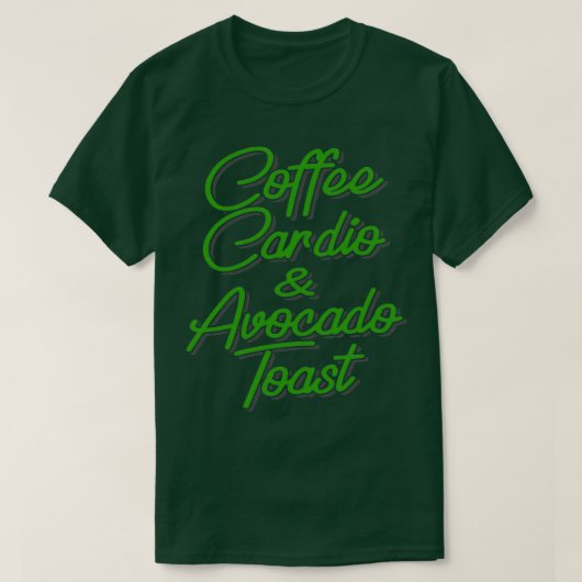 コーヒーカーディオアンプアボカドトースト Tシャツ (デザイン正面)