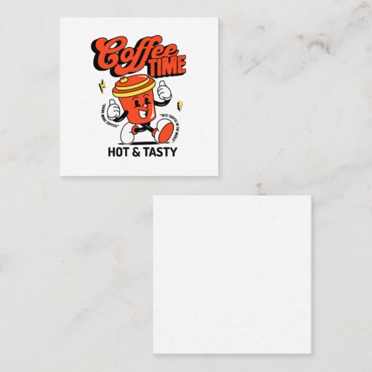 コーヒーカートゥーンレトロ スクエア名刺 (正面/裏面)