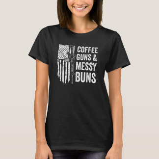 コーヒーガン&メッシーバンス – Womens おもしろい Gun Owner Tシャツ