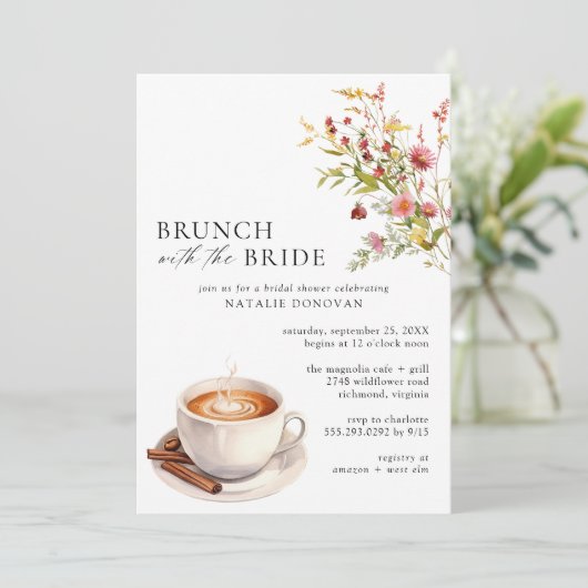 コーヒーガーデン |かわいい春ブライダルシャワーブランチ 招待状 (スタンド正面)