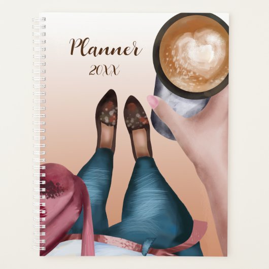 コーヒーガールウォーターカラープランナー プランナー手帳 (正面)