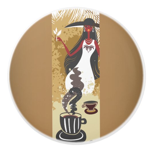 コーヒーガールセラミックノブ セラミックノブ (正面)