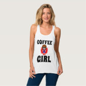コーヒーガール, おもしろレディースTシャツ タンクトップ (正面フル)
