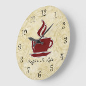 コーヒーキッチンウォールクロック ラージ壁時計 (傾斜)