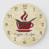 コーヒーキッチンウォールクロック ラージ壁時計 (正面)