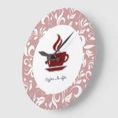 コーヒーキッチンウォールクロック ラージ壁時計 (傾斜)