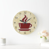 コーヒーキッチンウォールクロック ラージ壁時計 (ホーム)