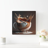 コーヒーキッチンクロック スクエア壁時計 (ホーム)