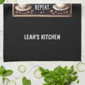 ☕コーヒーキッチンタオルカスタムコーヒーデコ キッチンタオル (折り畳み)