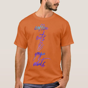 コーヒーキャッツYoga Matsカフェインおもしろい恋人おもしろい Tシャツ