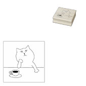 コーヒーキャットアートスタンプ ラバースタンプ (押印)