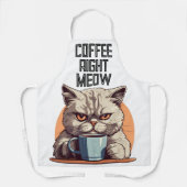 コーヒーキャットキッチンおもしろいエプロン エプロン (正面)