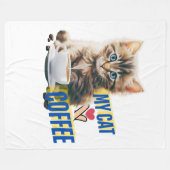 コーヒーキャットフリースブランケット フリースブランケット (正面(横))