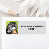 コーヒーキャットルイワインアート差出人住所ラベル ラベル (インサイチュ)