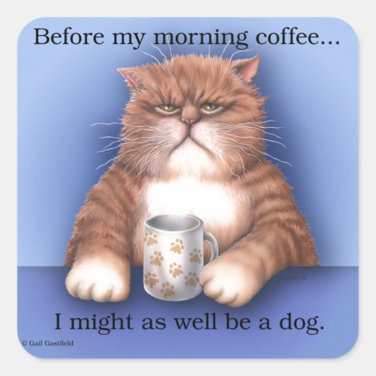 コーヒーキャット スクエアシール (正面)