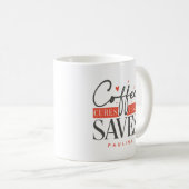 コーヒーキュールイエス救パーソナライズされた コーヒーマグカップ (正面右)