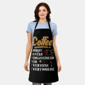コーヒーキリストが許しを提供クリスマス信仰C エプロン (着用した状態)