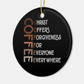 コーヒーキリストは誰にとっても許しを与える セラミックオーナメント (左)
