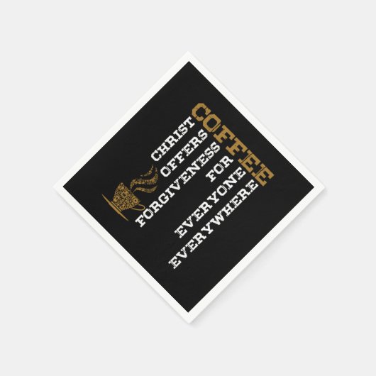 コーヒーキリストイエスキリスト教会の信仰のギフト スタンダードカクテルナプキン (角)