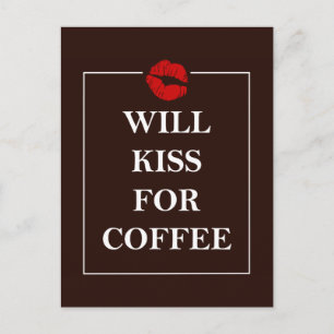 コーヒーギフトの遺言キスオリジナルデザインJavaおもしろい ポストカード