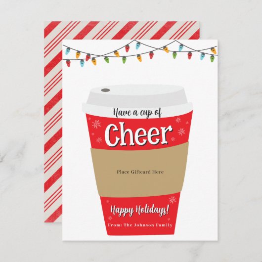 コーヒーギフトカードの応援を1杯持っている 招待状 (正面/裏面)