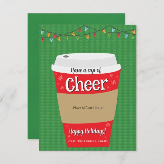 コーヒーギフトカードの応援を1杯持っている 招待状 (正面/裏面)