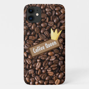 コーヒークイーンタイポグラフィ金ゴールドクラウン iPhone 11 ケース