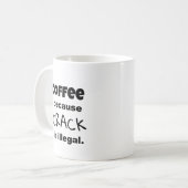コーヒークラックおもしろいことわざブラック文字 コーヒーマグカップ (正面左)