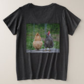 コーヒークラッチの鶏 プラスサイズTシャツ (デザイン裏面)