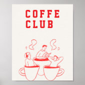 コーヒークラブポスター | ミニマリストコーヒー壁画 |  ポスター (正面)