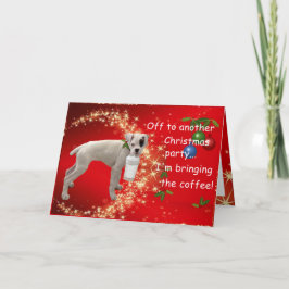 コーヒークリスマスを持つボクサー シーズンカード