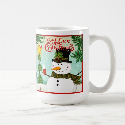 コーヒークリスマスキュートお洒落雪だるまマグカップ コーヒーマグカップ (右)