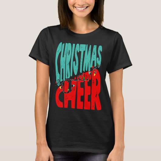 コーヒークリスマス応援女性ラテコージーウィンターCof Tシャツ (正面)
