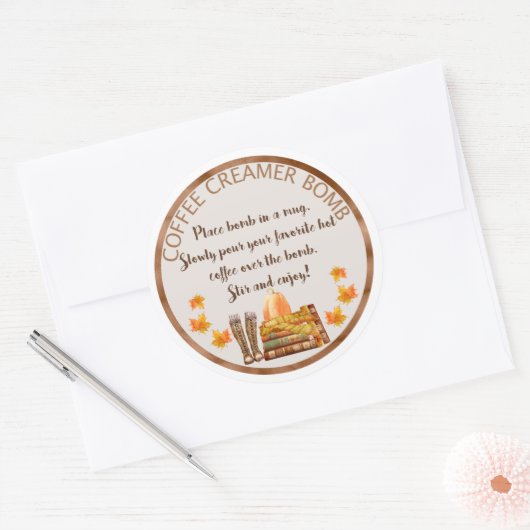 コーヒークリーマーのココア爆弾の指示ラベル ラウンドシール (封筒)