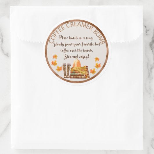 コーヒークリーマーのココア爆弾の指示ラベル ラウンドシール (バッグ)