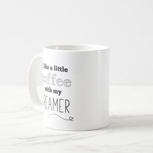 コーヒークリームのおもしろいな引用文のマグ コーヒーマグカップ (正面左)