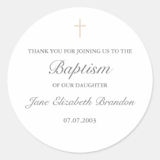 コーヒークリームのシンプルな十字のステッカー ラウンドシール