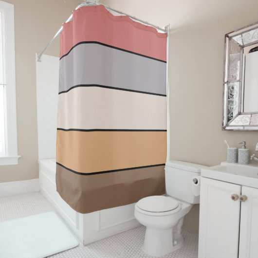 コーヒークリームグレーほこりっぽいバラオンウォーター色紙 シャワーカーテン (インサイチュ)