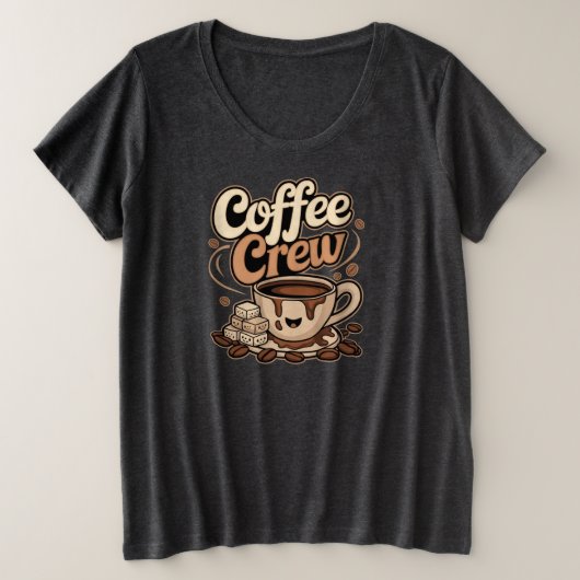 コーヒークルー プラスサイズTシャツ (デザイン正面)