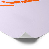 コーヒークロワッサンパリジャンカフェラベンダーオレンジアート ポスター (角)