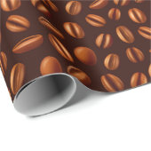 コーヒークール豆タイル模様パーティー ラッピングペーパー (ロールコーナー)