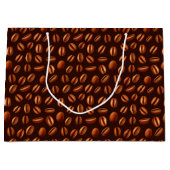 コーヒークール豆タイル模様パーティー ラージペーパーバッグ (正面)