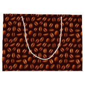 コーヒークール豆タイル模様パーティー ラージペーパーバッグ (裏面)