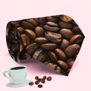 コーヒークール豆パターンおもしろいモダン ネクタイ