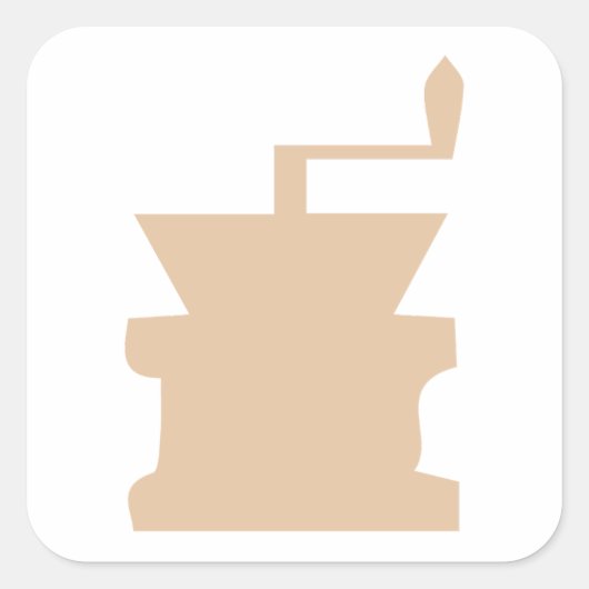 コーヒーグラインダーアート スクエアシール (正面)