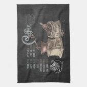 コーヒーグラインダー:チャルクボードコーヒーアート キッチンタオル (縦)